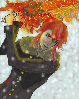 Diluc in Snezhnaya fanart